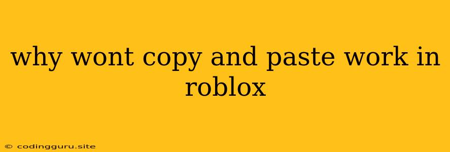 Why Wont Copy And Paste Work In Roblox