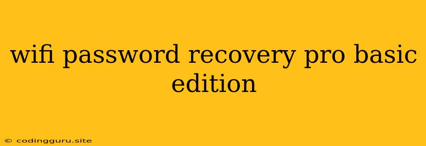 Wifi Password Recovery Pro Basic Edition