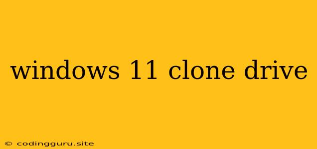 Windows 11 Clone Drive