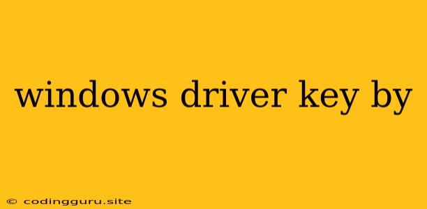 Windows Driver Key By