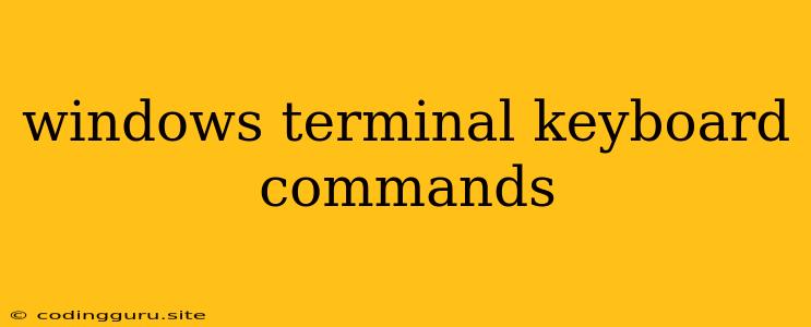 Windows Terminal Keyboard Commands