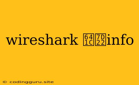 Wireshark 搜索info