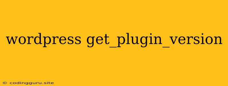 Wordpress Get_plugin_version