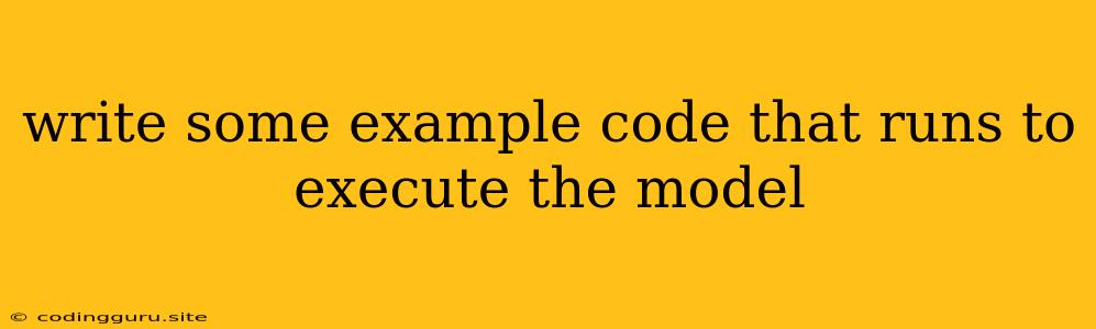 Write Some Example Code That Runs To Execute The Model