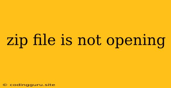Zip File Is Not Opening