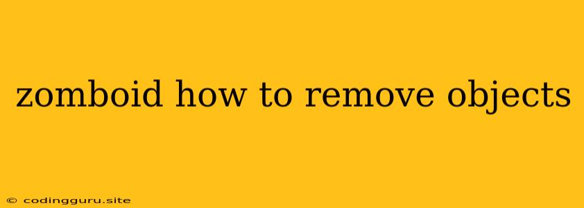 Zomboid How To Remove Objects